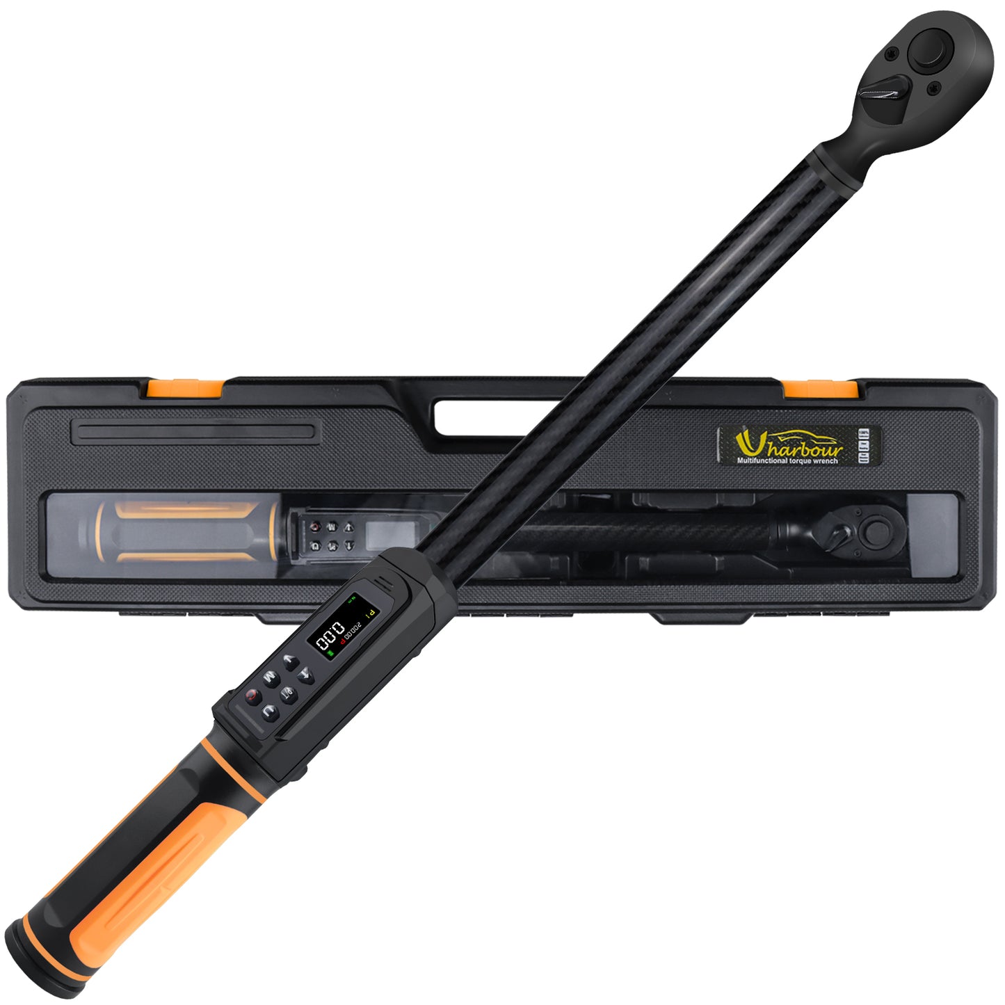 Digital Torque Wrench 1/2 Drive with Carbon Fiber Body, 2.2-147.5 Ft.lb Range, ±1% Accuracy with Vibration, Buzzer and LED Alert, Suitable for Car, Motorcycle and Bicycle