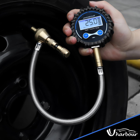 4X4 Rapid Air Down Tire Deflator with Digital Gauge (0-100PSI) , 2.5" Easy Read Glow Dial & Solid Brass Hardware-Automatic Tire Air Down Tool for Jeep, Truck or ATV