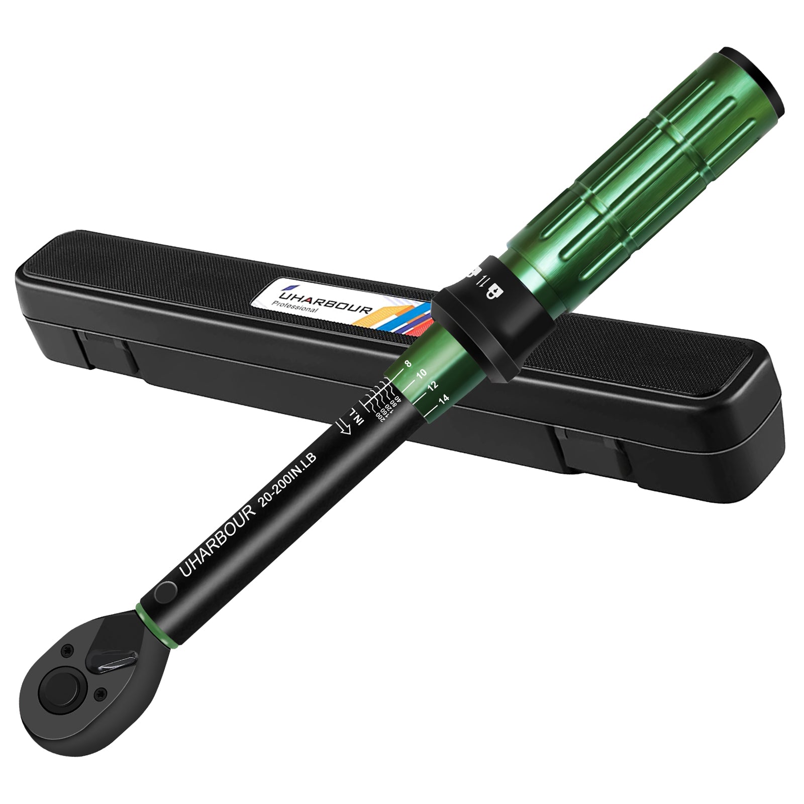 Uharbour Torque Wrench 1/4 Drive, 1/4 Torque Wrench 20-200 in-Lb, Dual