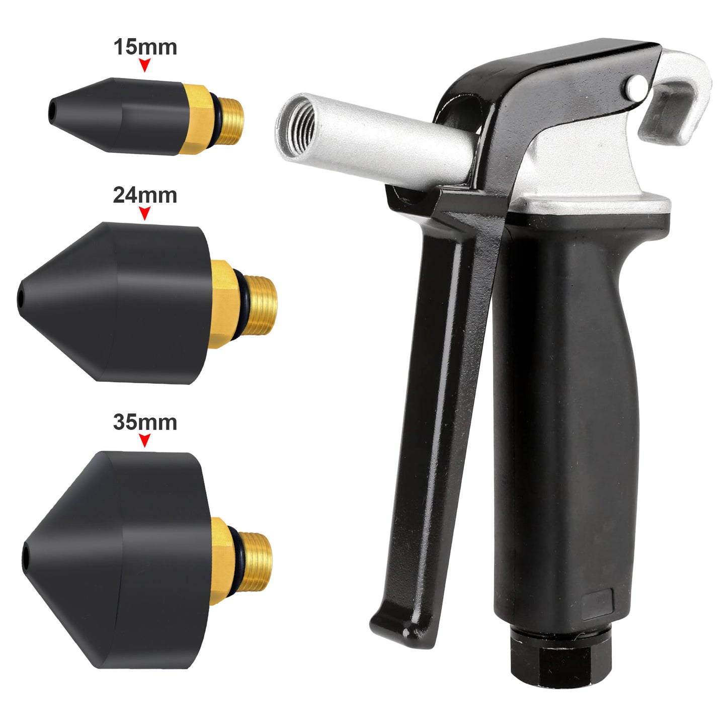 Air Hose Nozzle 1/8 inch for Air Blow Gun, 6 Pieces Rubber Air Compressor Nozzle including 1/2 Inch Adapters and Extension Bar, Air Compressor Attachments for Air Blow Gun