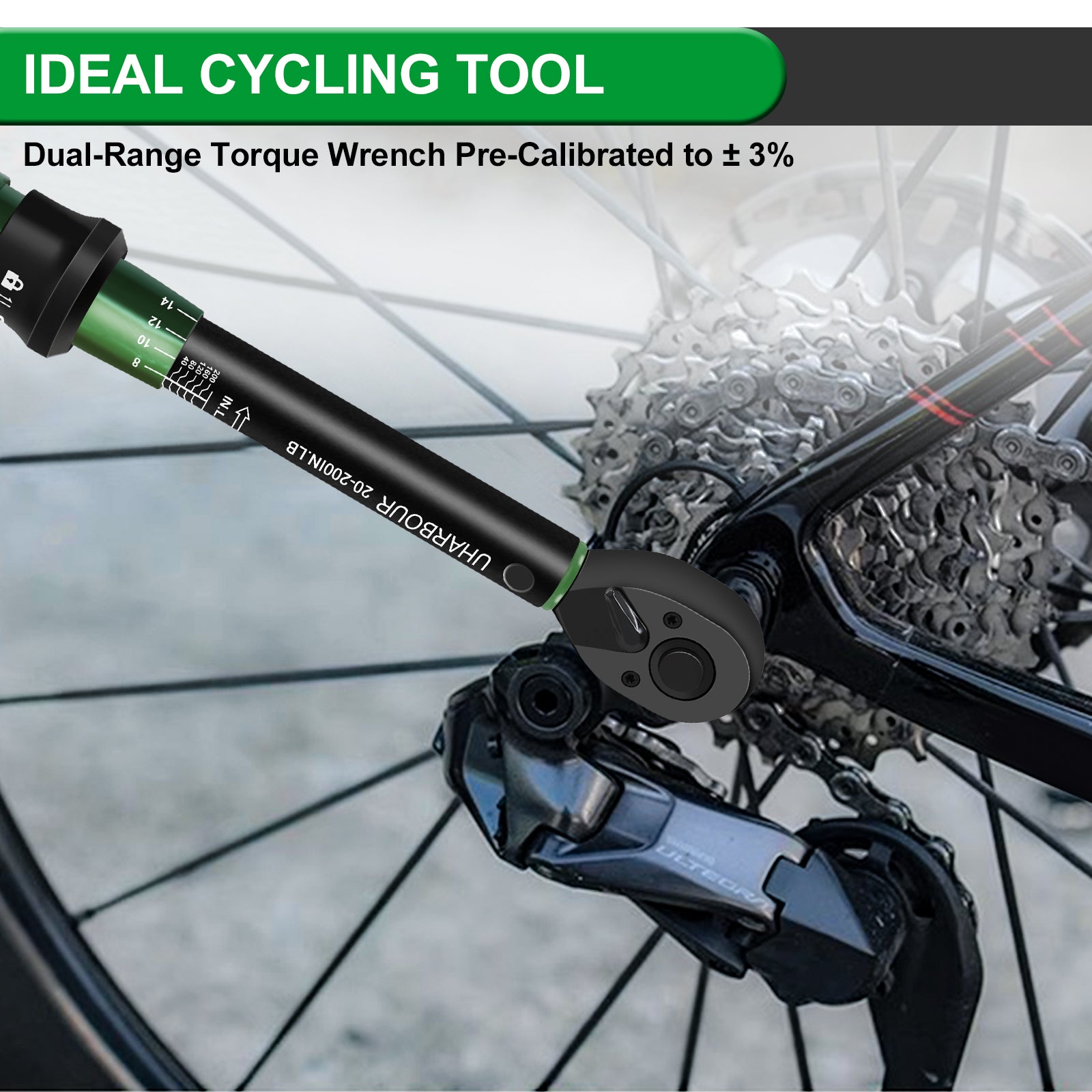 Uharbour Torque Wrench 1/4 Drive, 1/4 Torque Wrench 20-200 in-Lb, Dual